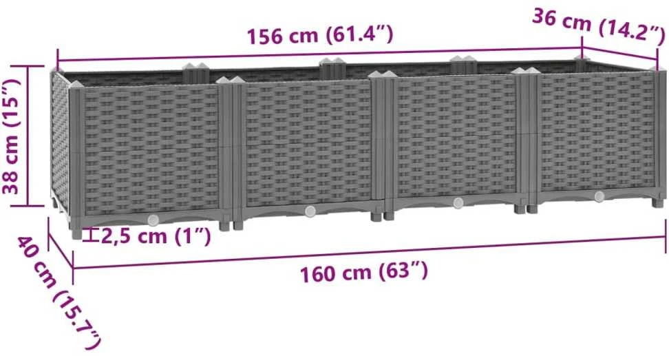 Aukštas lovelis, 160x40x38 cm, polipropilenas