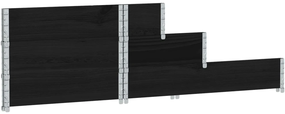 Aukštas lovelis, 3 aukštų, juodas, 120x80cm, pušies masyvas