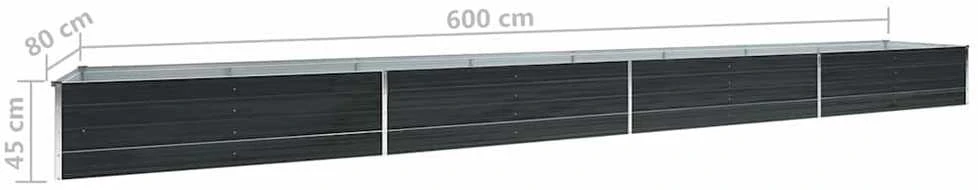 Aukštas lovelis, antracito, 600x80x45cm, galvanizuotas plienas