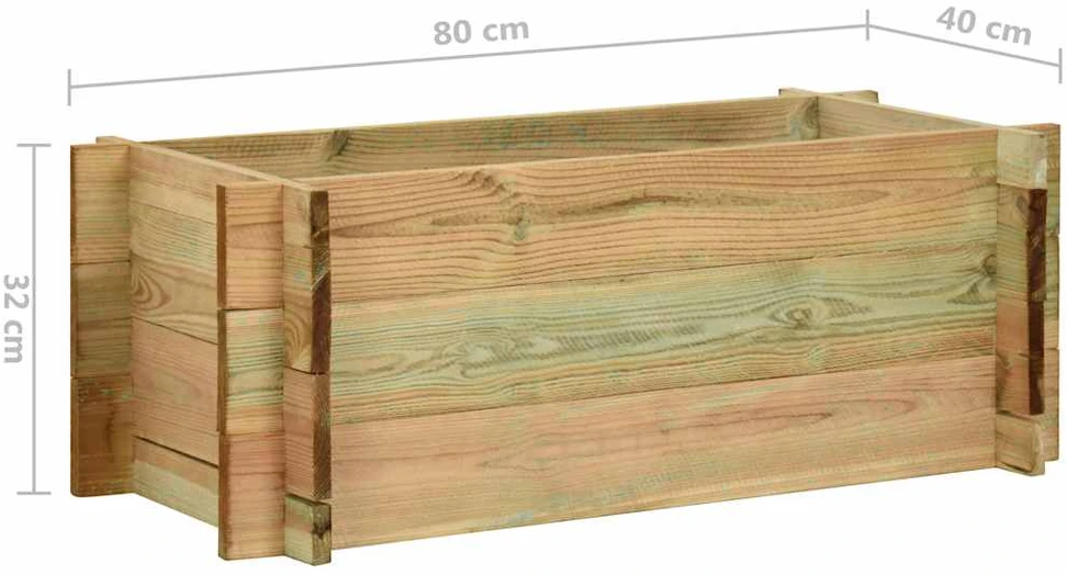 Aukštas lovelis daržovėms, 80cm, impregnuota pušies mediena