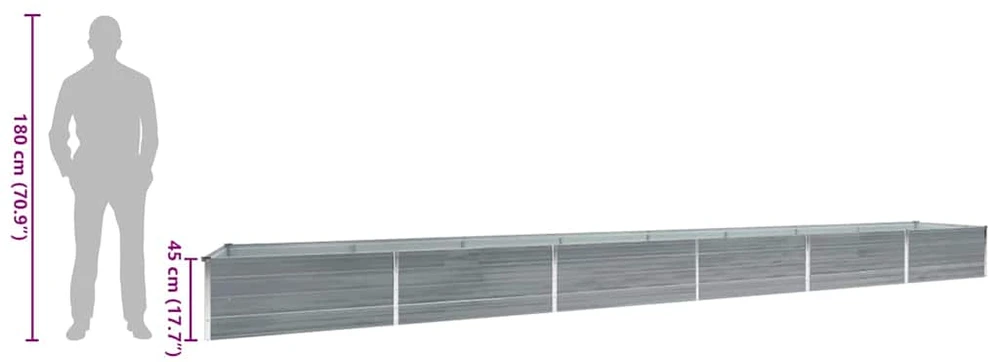 Aukštas lovelis, pilkas, 600x80x45cm, galvanizuotas plienas