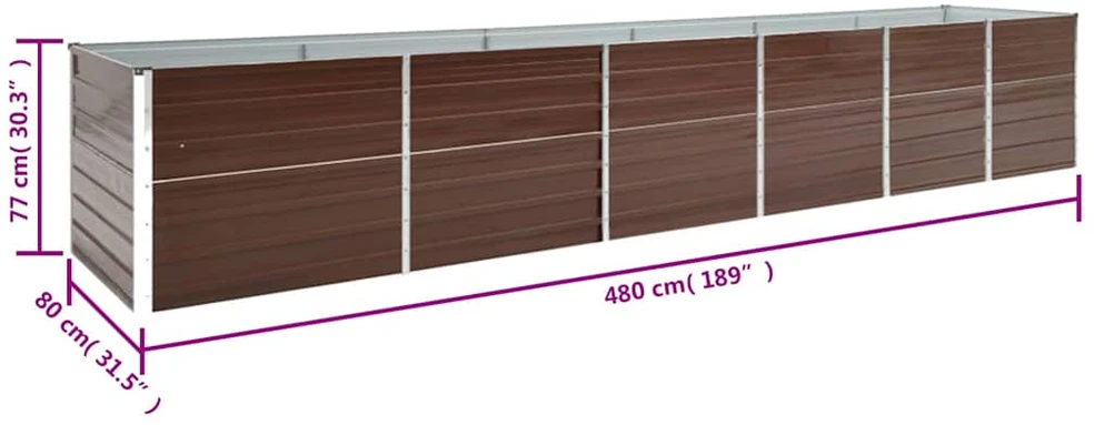Aukštas lovelis, rudas, 480x80x77cm, galvanizuotas plienas