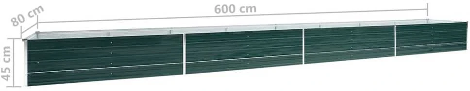 Aukštas lovelis, žalias, 600x80x45cm, galvanizuotas plienas