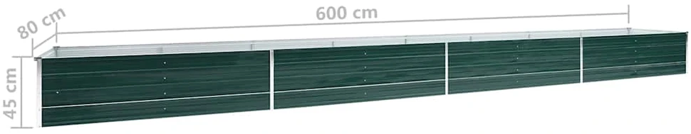 Aukštas lovelis, žalias, 600x80x45cm, galvanizuotas plienas