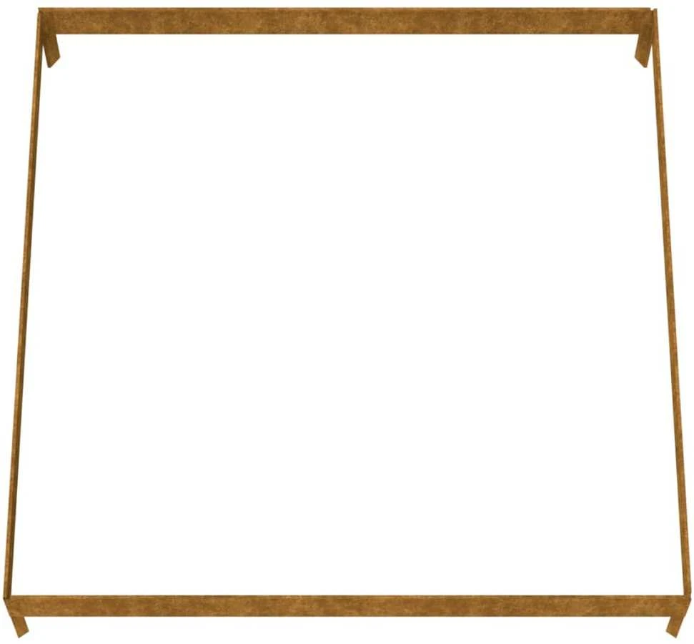 Aukštas sodo lovelis, 100x100x18,5cm, Corten plienas