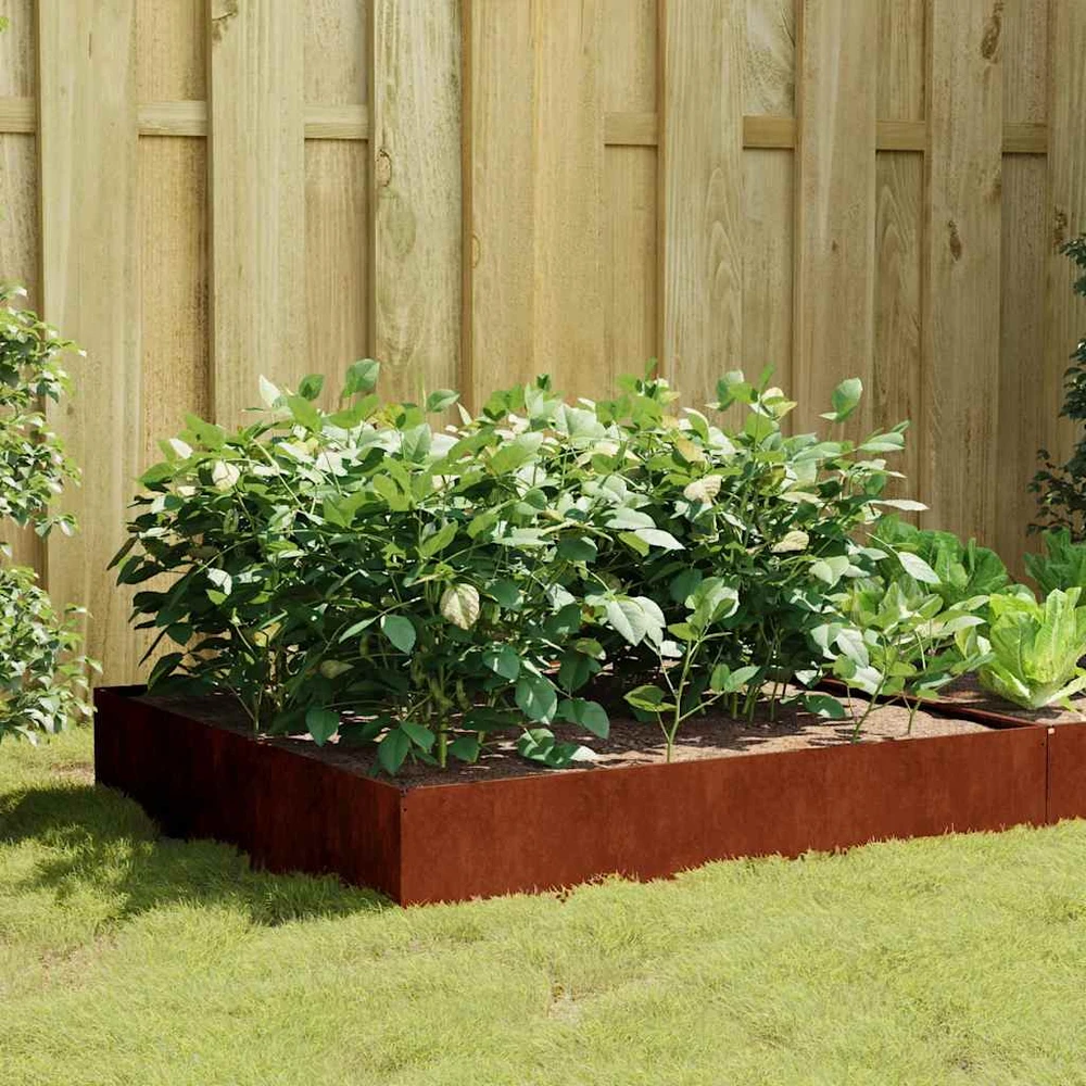 Aukštas sodo lovelis, 100x100x33,5cm, Corten plienas