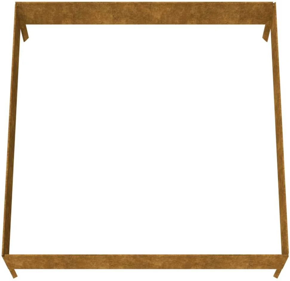Aukštas sodo lovelis, 100x100x33,5cm, Corten plienas
