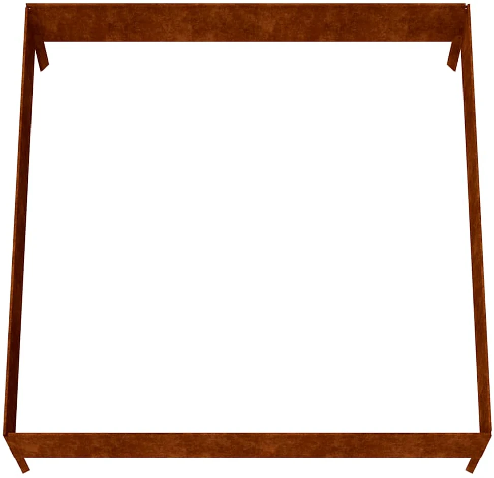 Aukštas sodo lovelis, 100x100x33,5cm, Corten plienas