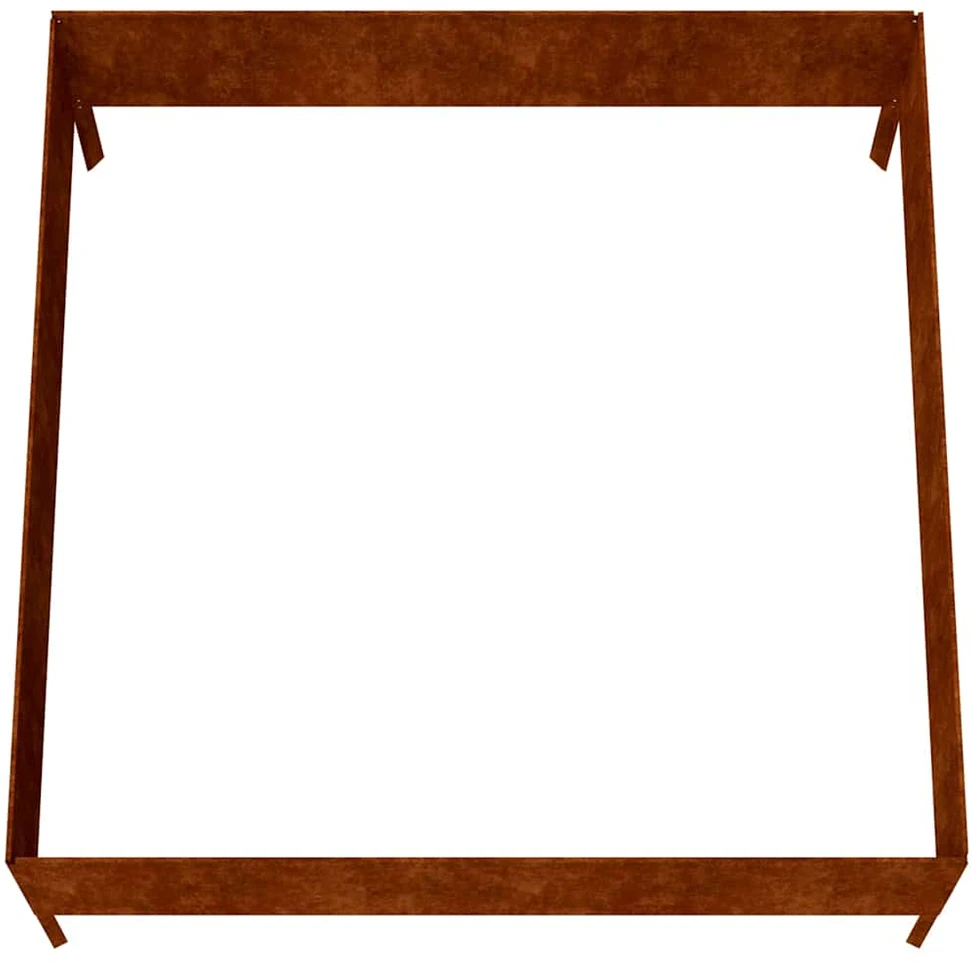 Aukštas sodo lovelis, 100x100x41cm, Corten plienas