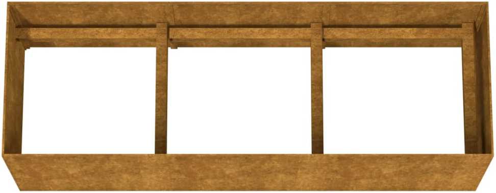 Aukštas sodo lovelis, 120x40x40cm, Corten plienas