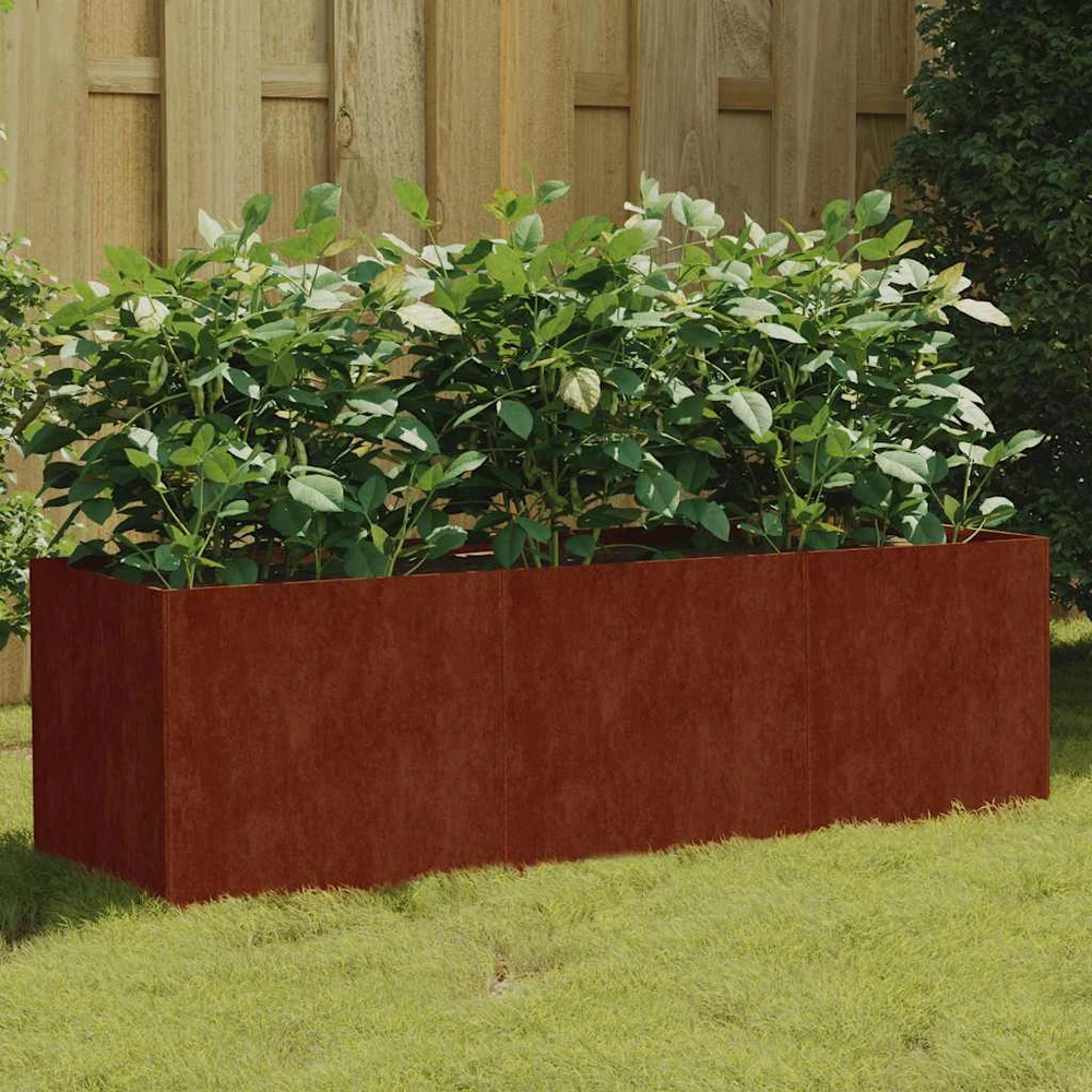 Aukštas sodo lovelis, 120x40x40cm, Corten plienas