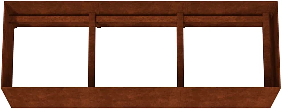 Aukštas sodo lovelis, 120x40x40cm, Corten plienas