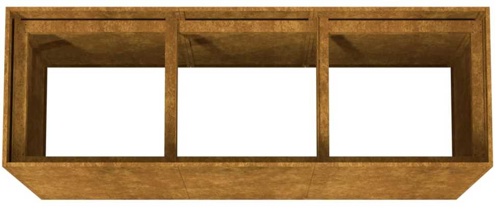 Aukštas sodo lovelis, 120x40x80cm, Corten plienas