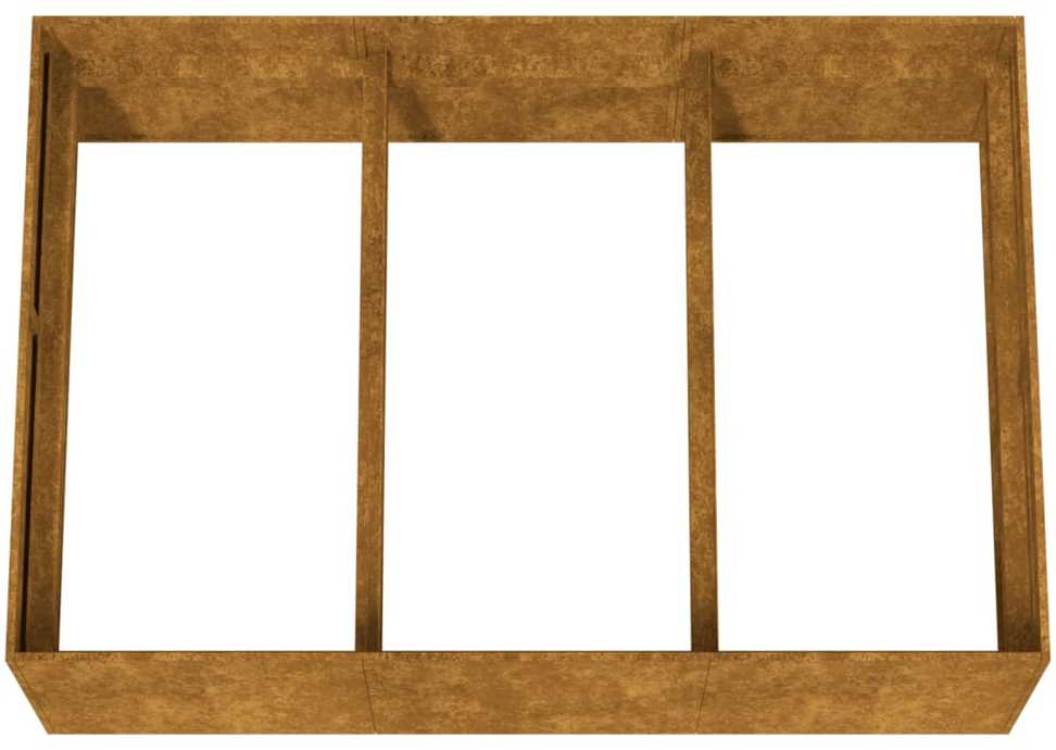 Aukštas sodo lovelis, 120x80x40cm, Corten plienas