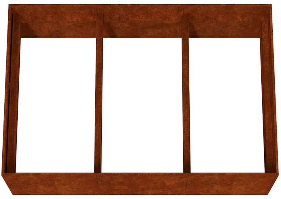 Aukštas sodo lovelis, 120x80x40cm, Corten plienas