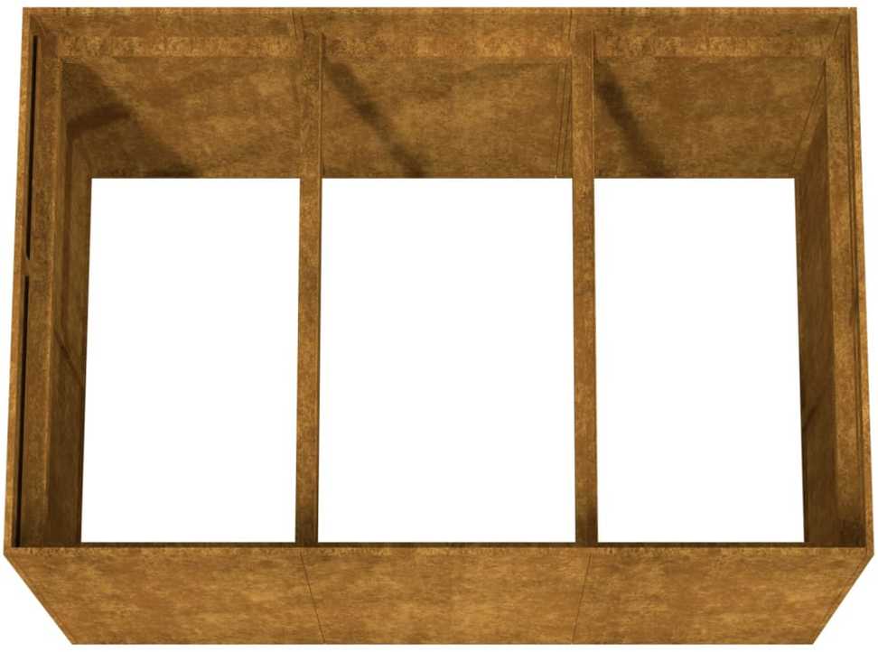 Aukštas sodo lovelis, 120x80x80cm, Corten plienas