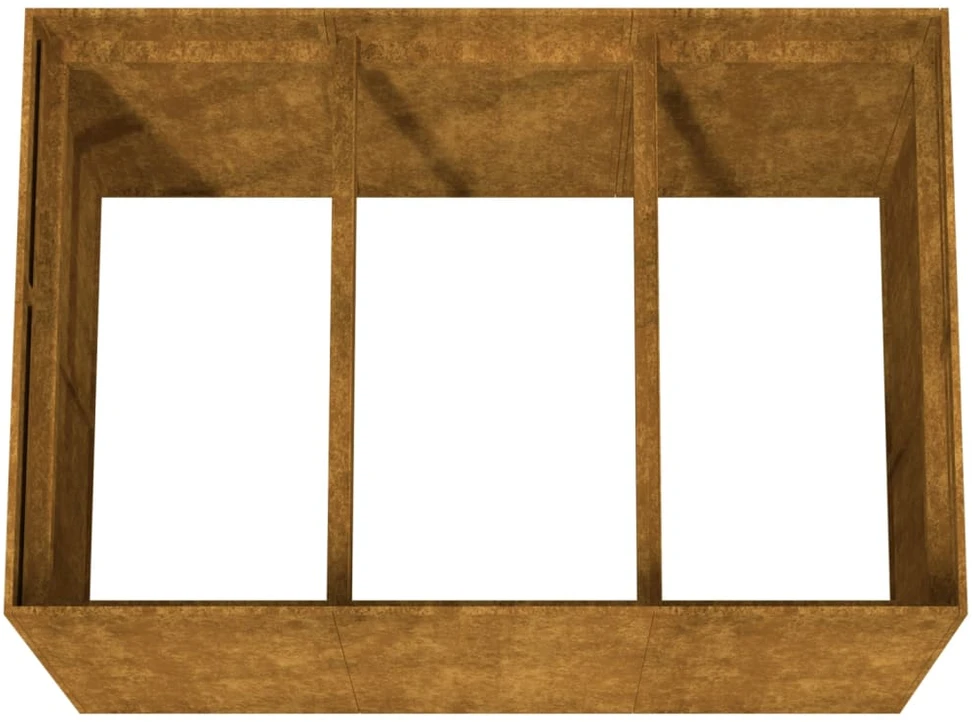 Aukštas sodo lovelis, 120x80x80cm, Corten plienas