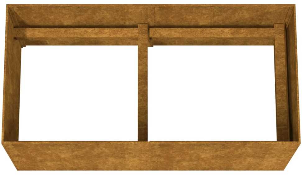 Aukštas sodo lovelis, 200x40x40cm, Corten plienas