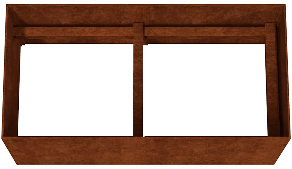 Aukštas sodo lovelis, 200x40x40cm, Corten plienas