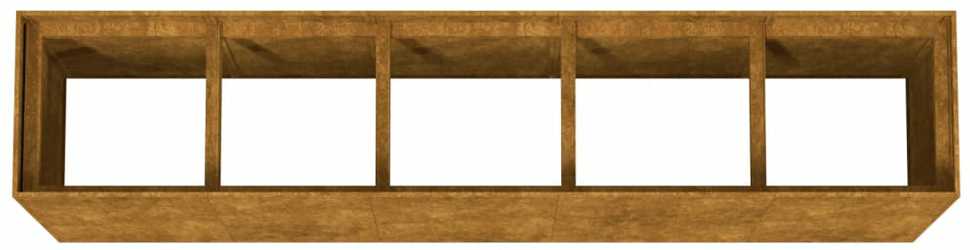 Aukštas sodo lovelis, 200x40x80cm, Corten plienas