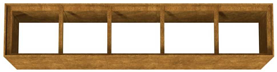 Aukštas sodo lovelis, 200x40x80cm, Corten plienas