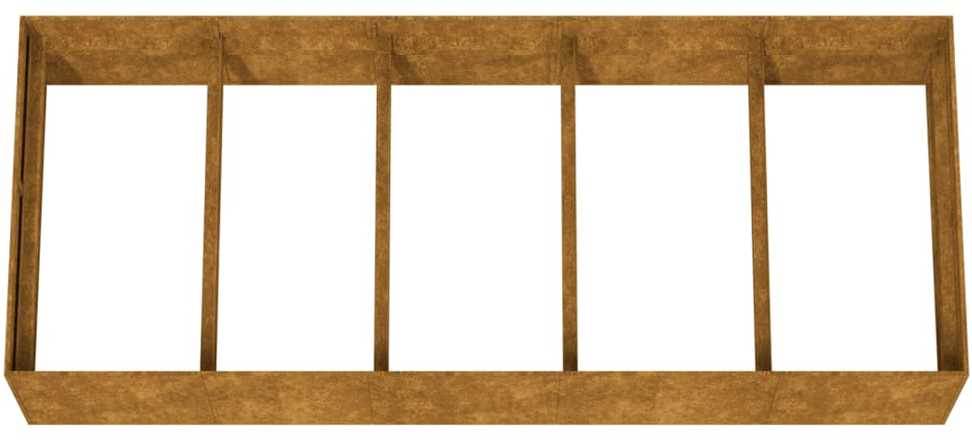 Aukštas sodo lovelis, 200x80x40cm, Corten plienas