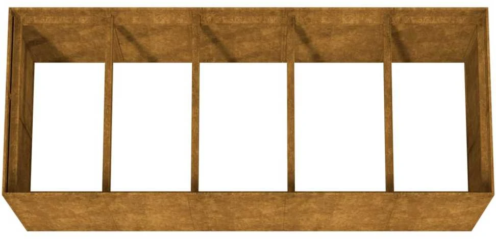 Aukštas sodo lovelis, 200x80x80cm, Corten plienas
