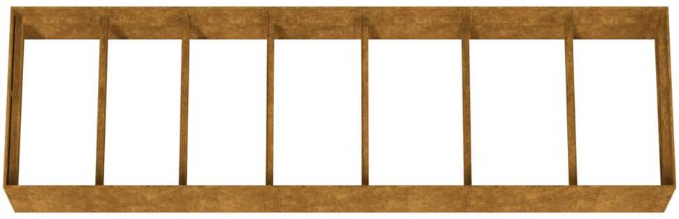 Aukštas sodo lovelis, 280x80x40cm, Corten plienas