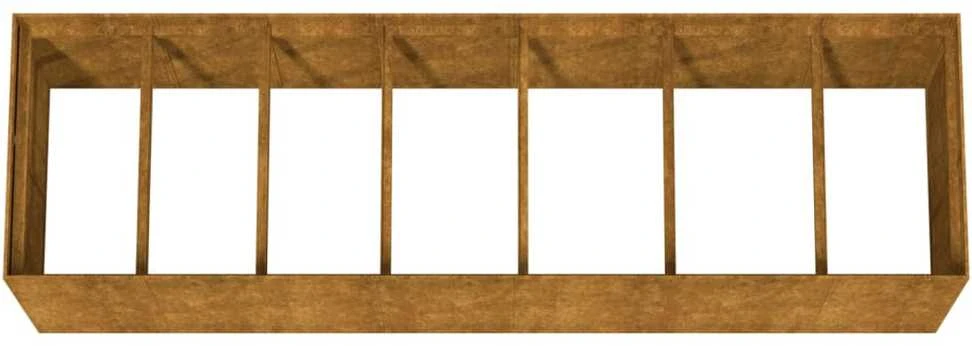 Aukštas sodo lovelis, 280x80x80cm, Corten plienas