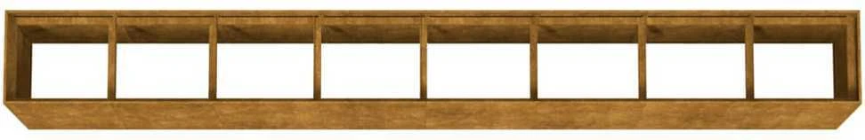 Aukštas sodo lovelis, 360x40x80cm, Corten plienas