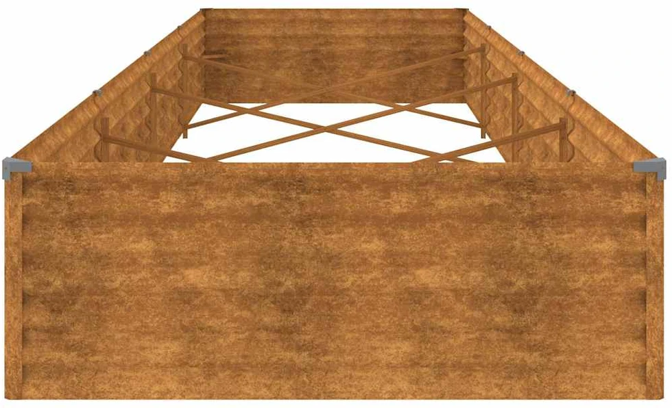 Aukštas sodo lovelis, 387x100x36cm, Corten plienas