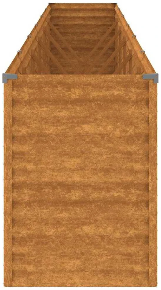 Aukštas sodo lovelis, 578x50x69cm, Corten plienas