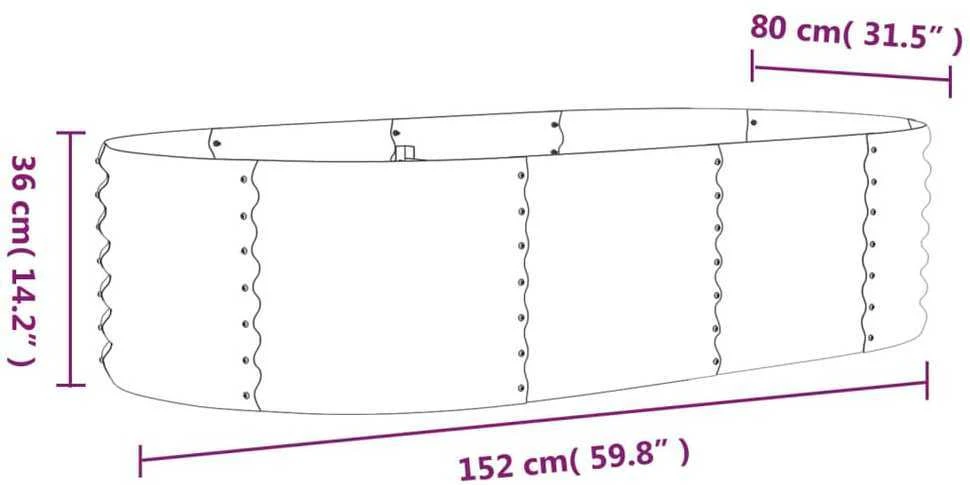 Aukštas sodo lovelis, rudas, 152x80x36cm, plienas