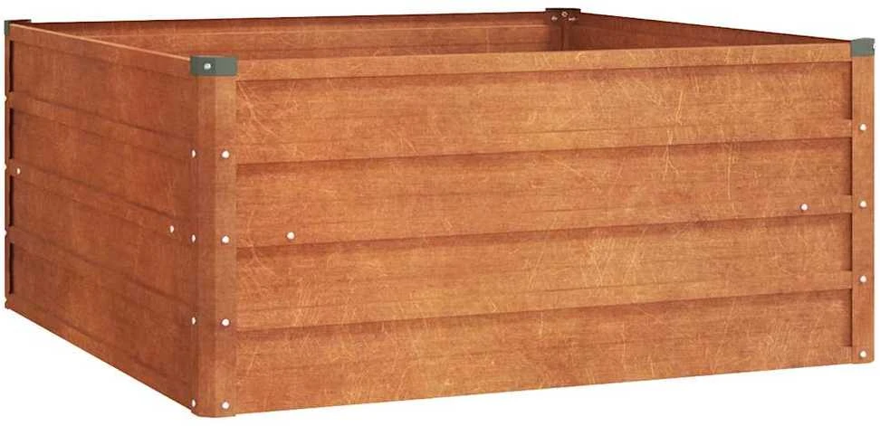 Aukštas sodo lovelis, rūdžių, 100x100x45cm, Corten plienas