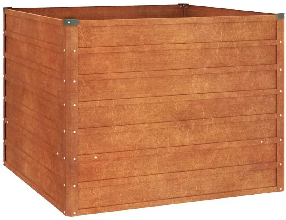 Aukštas sodo lovelis, rūdžių, 100x100x77cm, Corten plienas
