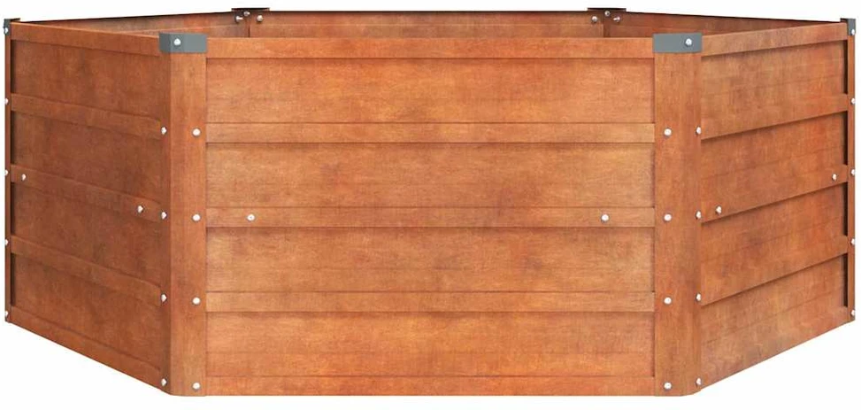 Aukštas sodo lovelis, rūdžių, 129x129x45cm, Corten plienas