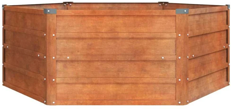 Aukštas sodo lovelis, rūdžių, 129x129x45cm, Corten plienas