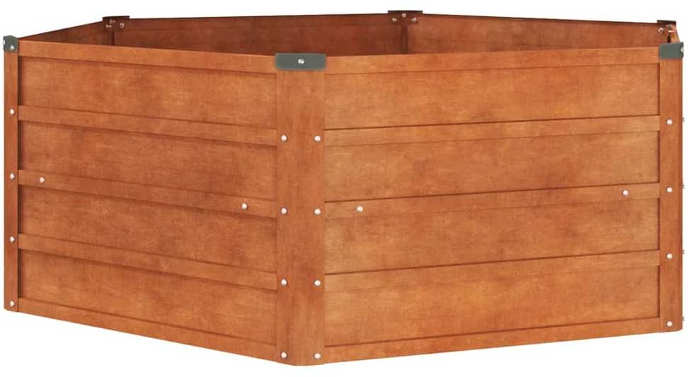Aukštas sodo lovelis, rūdžių, 129x129x45cm, Corten plienas