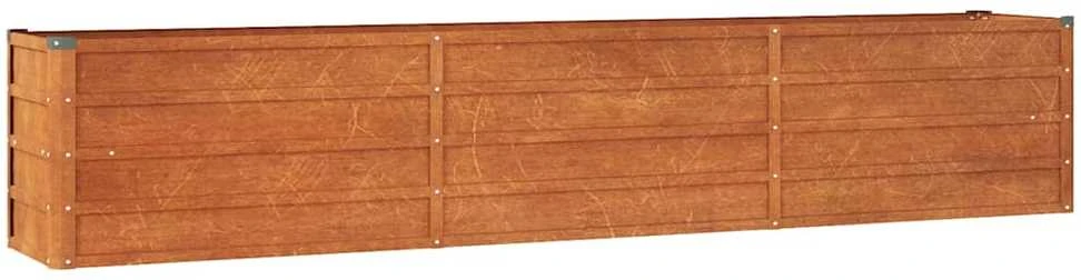 Aukštas sodo lovelis, rūdžių, 240x40x45cm, Corten plienas