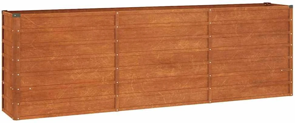 Aukštas sodo lovelis, rūdžių, 240x40x77cm, Corten plienas
