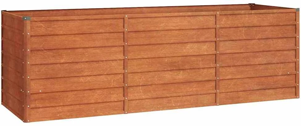 Aukštas sodo lovelis, rūdžių, 240x80x77cm, Corten plienas