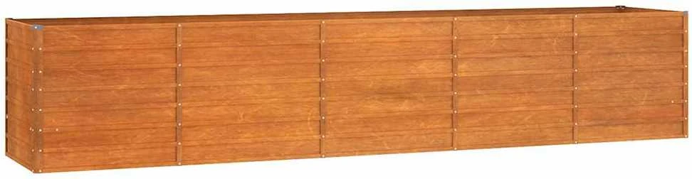 Aukštas sodo lovelis, rūdžių, 400x80x77cm, Corten plienas