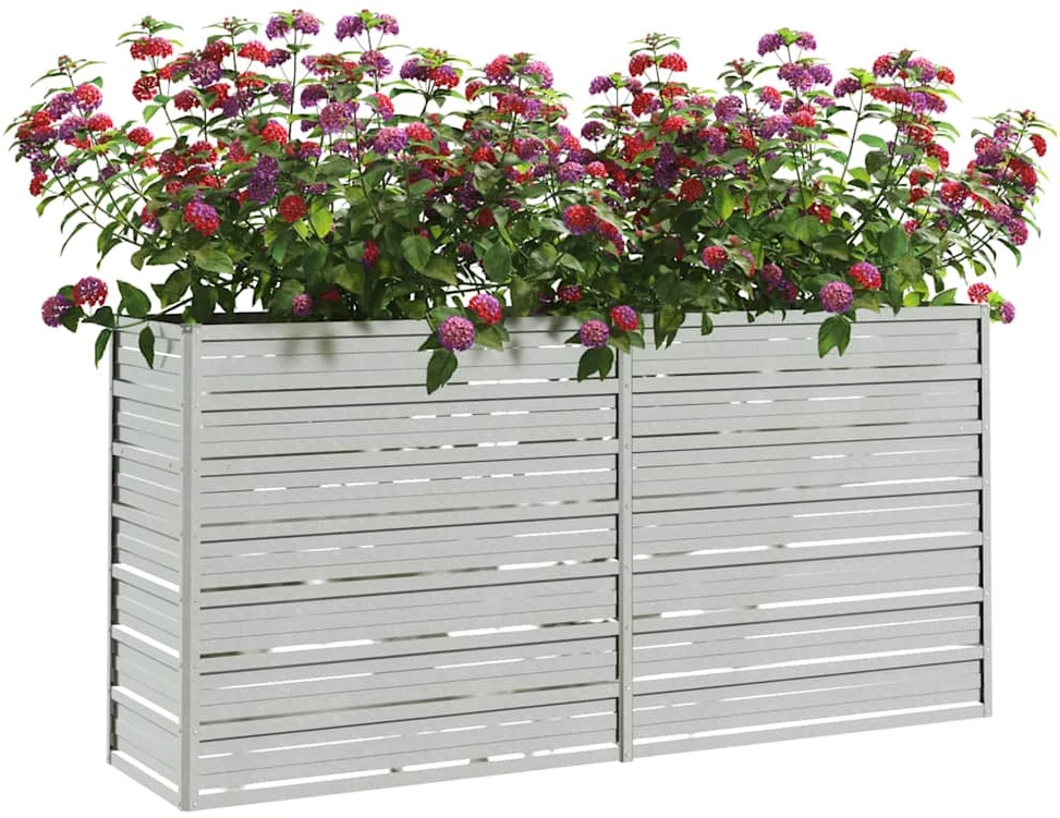 Aukštas sodo lovelis, sidabrinis, 160x40x77cm, plienas