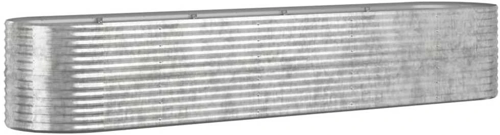 Aukštas sodo lovelis, sidabrinis, 368x80x68cm, plienas