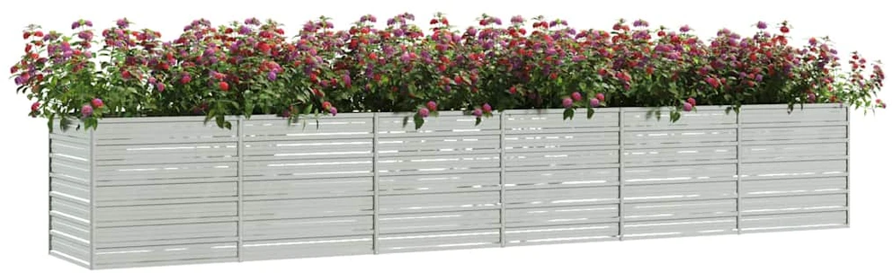 Aukštas sodo lovelis, sidabrinis, 480x80x77cm, plienas