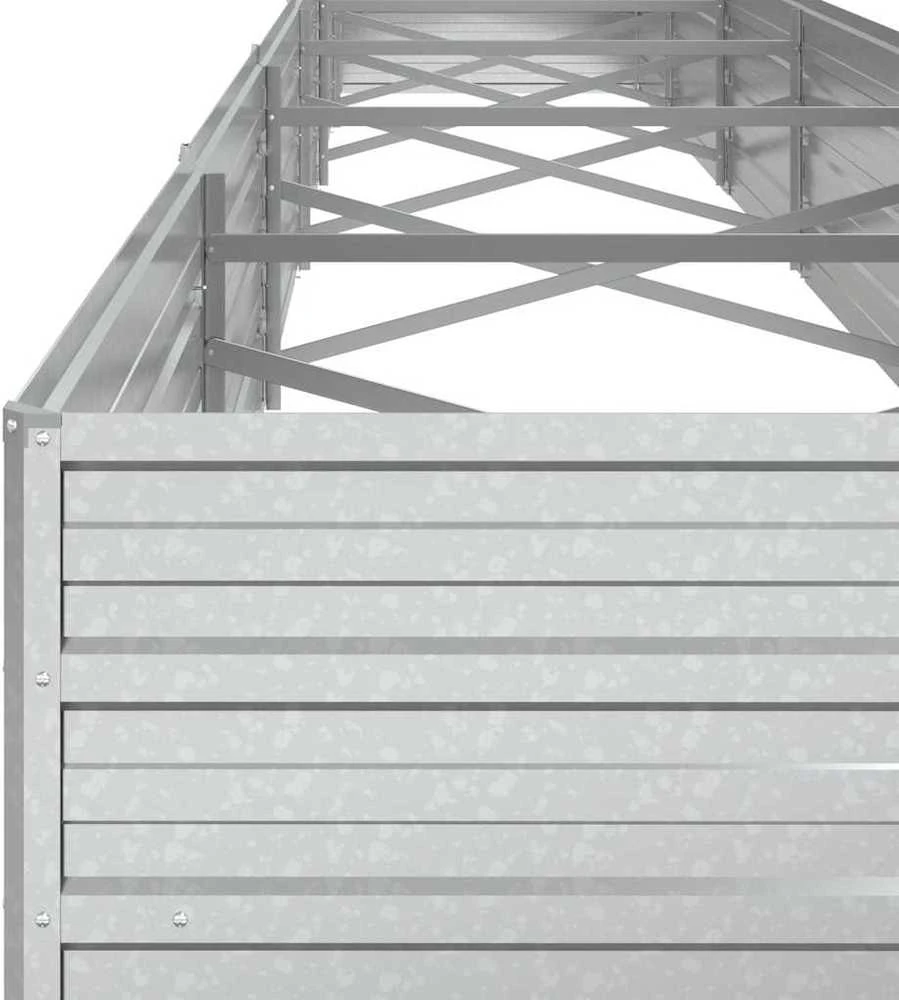 Aukštas sodo lovelis, sidabrinis, 600x80x45cm, plienas