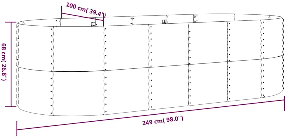 Aukštas sodo lovelis, žalias, 249x100x68cm, plienas