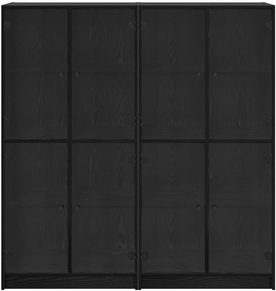 Aukštas spintelė 2 vnt. Juodas ąžuolas 68 x 37 x 142 cm