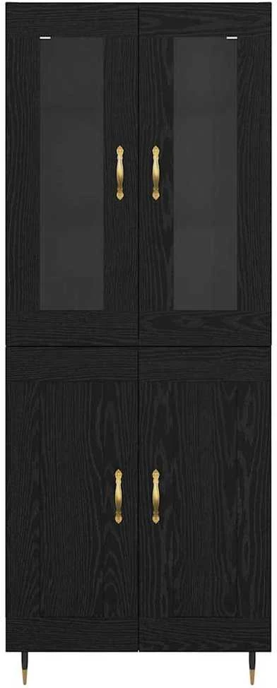Aukštas spintelė 2 vnt. Juodas ąžuolas 69,5 x 34 x 180 cm
