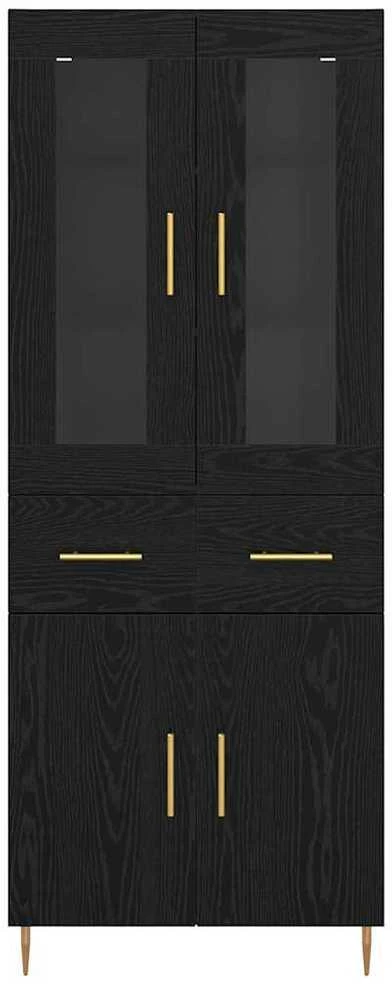 Aukštas spintelė 2 vnt. Juodas ąžuolas 69,5 x 34 x 180 cm